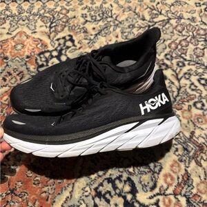 Hoka Black and White Athletic Sneakers